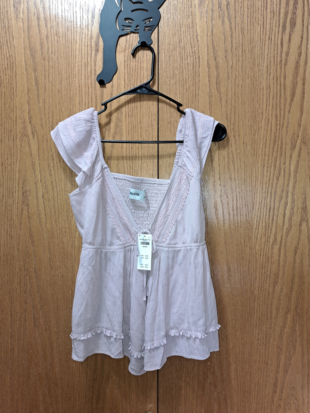 Hollister Light Pink Ruffle V-Neck Blouse